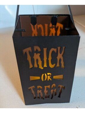 NWT Mini 'Trick or Treat' Metal LED Luminaria Black Lantern Ashland Decoration